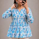 Handblock Peplum Kurti