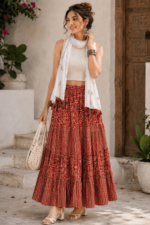 Ajrak Layered Skirt - Image 3