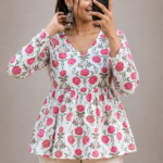Handblock Peplum Kurti