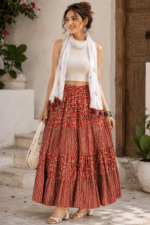 Ajrak Layered Skirt - Image 2