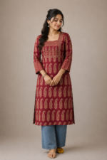 Ajrak Long Kurti - Image 2