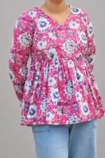 Handblock Peplum Kurti - Image 2