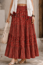 Ajrak Layered Skirt