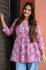 Handblock Peplum Kurti