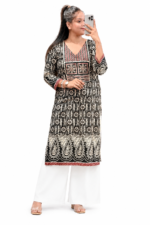 Handblock Long Kurti - Image 2