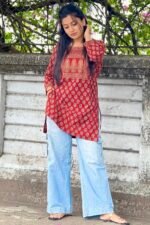 Ajrak Straight Kurti