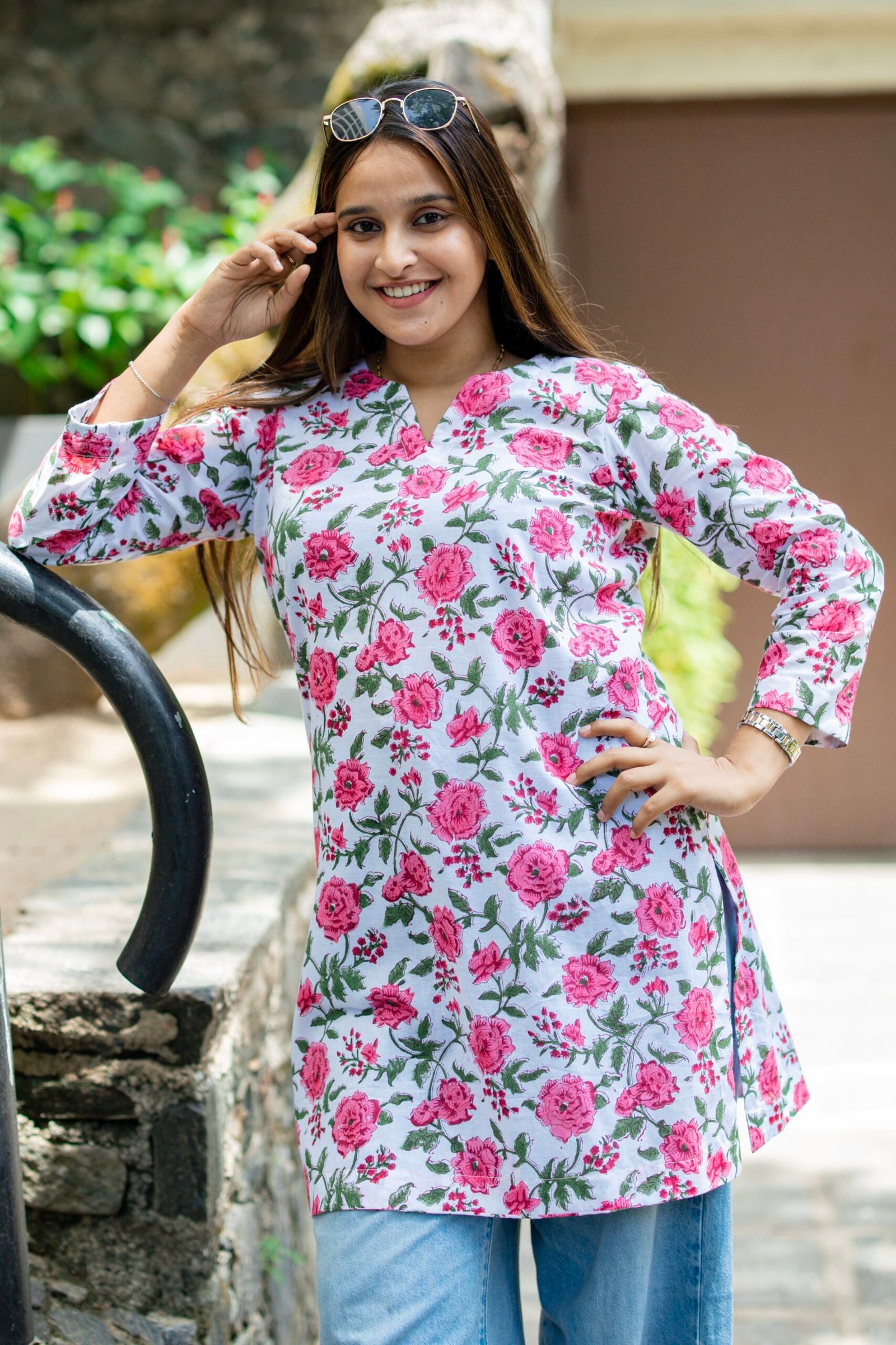 IMG_4691 Sanganeri Floral Kurta - Image 1