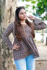 Handblock Peplum Kurti - Image 6