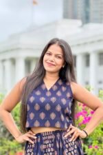Ajrak Sleeveless Crop Top
