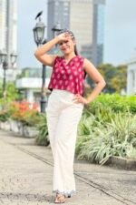 Ajrak Sleeveless Crop Top