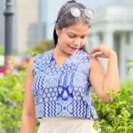 Indigo Sleeveless Crop Top