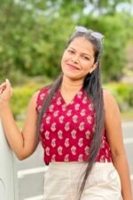 Ajrak Sleeveless Crop Top