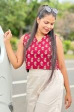 Ajrak Sleeveless Crop Top - Image 3